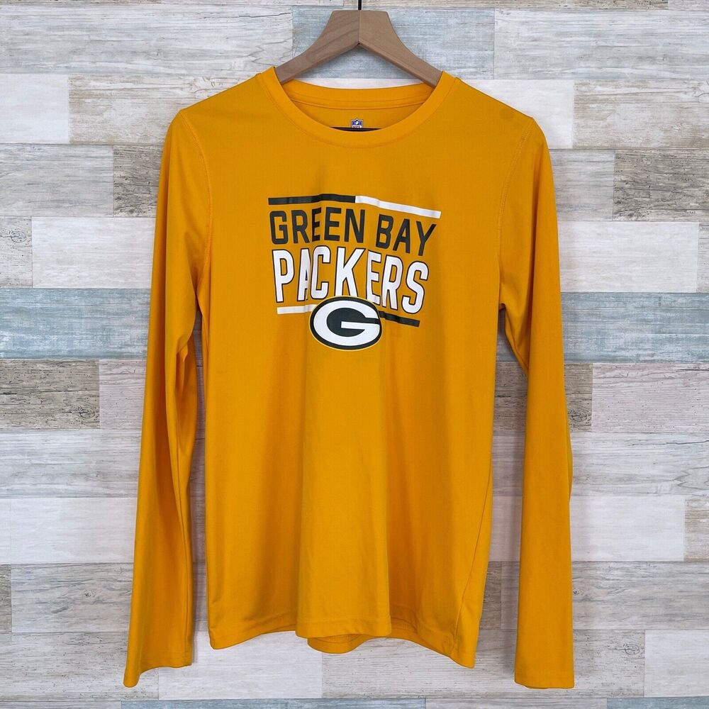 NFL Team Green Bay Packers Tech Tee Yellow Football Youth Boys Size XL 18